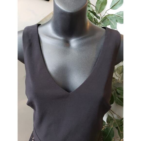 INC International Concepts Knee Length Dress Women 6 Black Lined V-Neck Back Zip - Picture 11 of 12